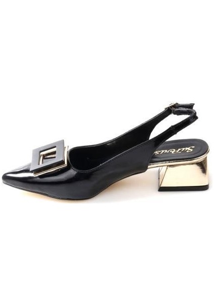 Sprs 02830 4 Cm Topuklu Kadın Arkası Açık Stiletto Ayakkabı