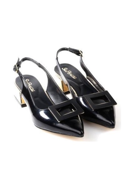 Sprs 02830 4 Cm Topuklu Kadın Arkası Açık Stiletto Ayakkabı