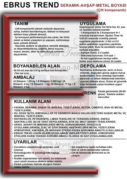 Seramik Ahşap Metal Boyası 1,05+0,2 kg fiyatları