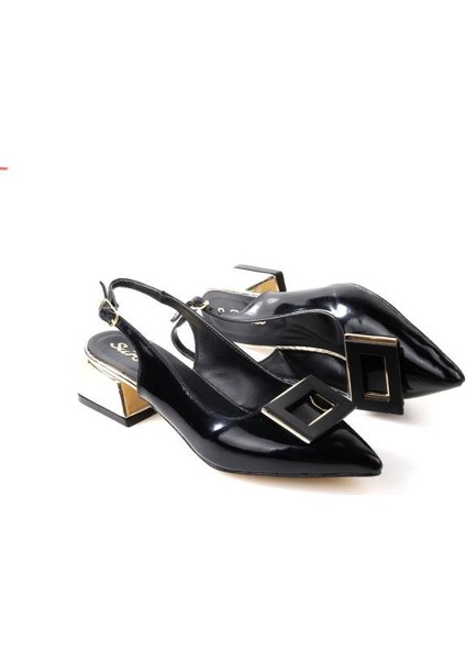 Sprs 02830 4 Cm Topuklu Kadın Arkası Açık Stiletto Ayakkabı