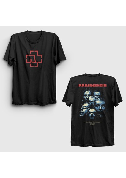 Siyah Movie V2 Rammstein Sırt Baskılı T-Shirt