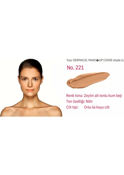 Make Up Fondöten 221 Uzun Süre Kalıcı, Tam Kapatıcı Likit Fondöten Spf 30 Dermacol fondöten, su geçirmez fondöten, yüksek kapatıcılık makyaj, uzun süre kalıcı fondöten,dövme kapatıcı fondöten