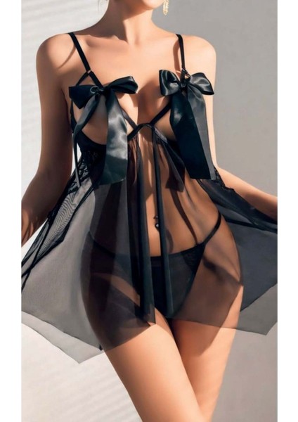 Hotflirt Nl 7022 Gecelik - Siyah - L-Xl