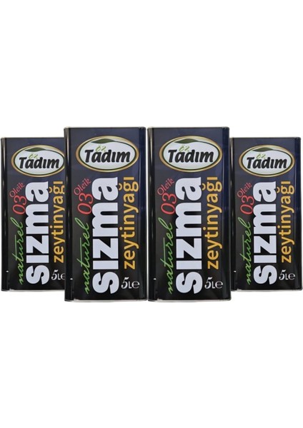 4 Lü Öz Tadım Naturel Sızma Soğuk Sıkım Taş Baskı Zeytinyağı 5 Litre