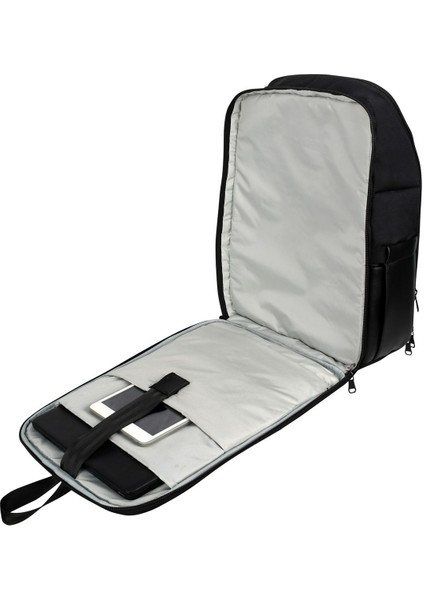 25N-03-0021 USB Girişli 17'' Tam Korumalı Notebook+Tablet+Telefon Bölmeli Business Sırt Çantası