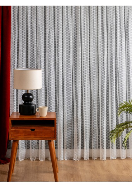 Kullanıma Hazır Irma Desen (1x3) Sık Pileli Tül Perde