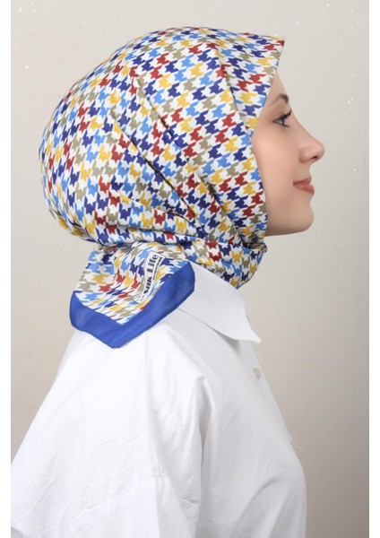 Soft Pamuk Eşarp 4140-4 Saks Mavisi