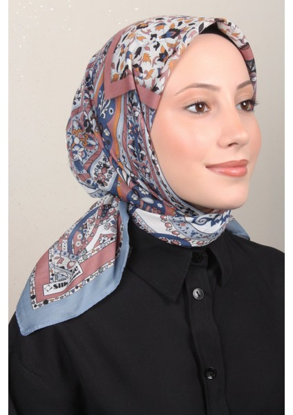 Silk Life Soft Pamuk Eşarp 4127-5 Indigo