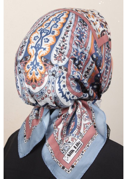 Silk Life Soft Pamuk Eşarp 4127-5 Indigo
