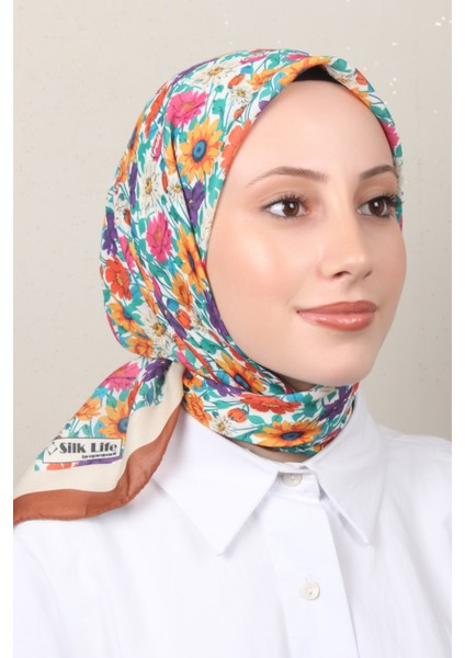Soft Pamuk Eşarp 4132-6 Kahve
