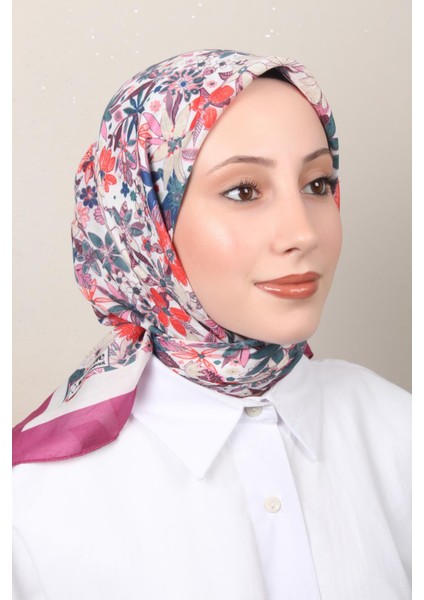 Soft Pamuk Eşarp 4133-4 Mürdüm