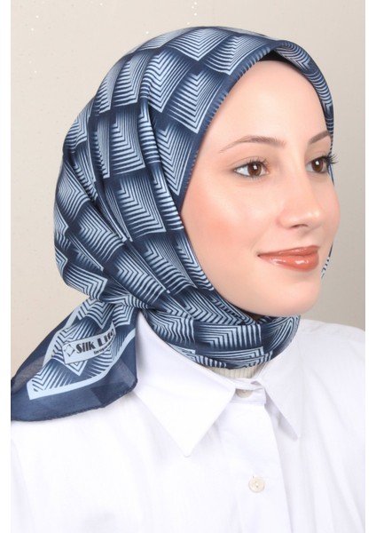 Soft Pamuk Eşarp 4129-7 Lacivert