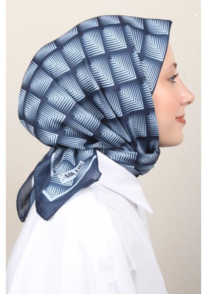 Soft Pamuk Eşarp 4129-7 Lacivert