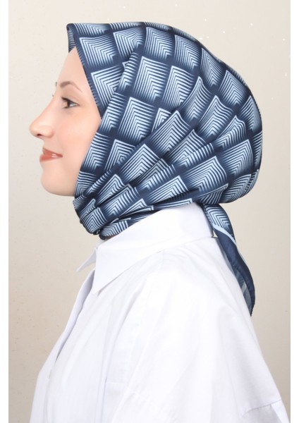 Soft Pamuk Eşarp 4129-7 Lacivert