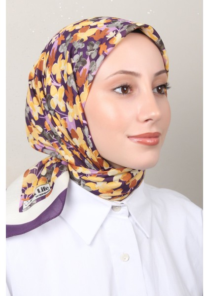 Soft Pamuk Eşarp 4131-7 Mor