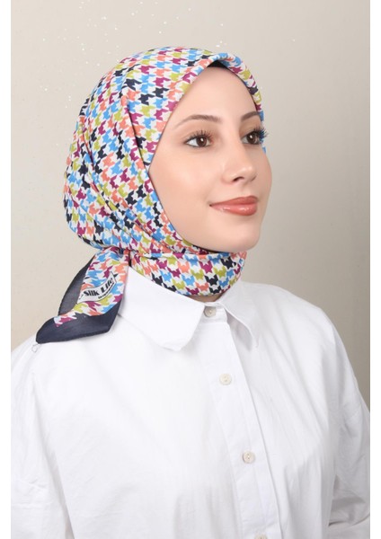 Soft Pamuk Eşarp 4140-5 Lacivert