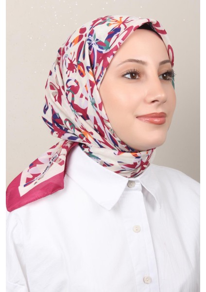 Soft Pamuk Eşarp 4134-1 Fuşya