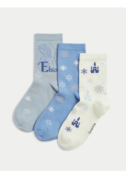 3'lü Pamuklu Disney Frozen:trade_mark: Çorap Seti