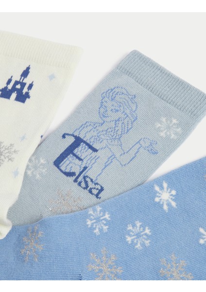 3'lü Pamuklu Disney Frozen:trade_mark: Çorap Seti