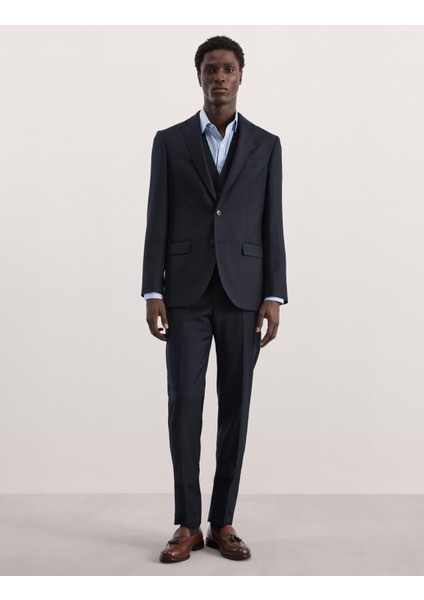 Tailored Fit Klasik Saf Yün Ceket