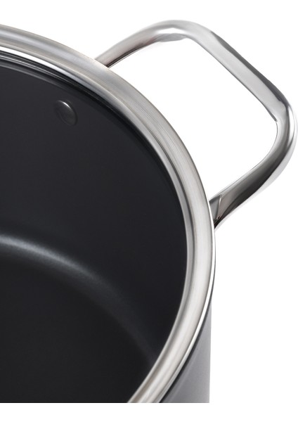 Titanium Profesional Derin Tencere - Antrasit - 22 cm