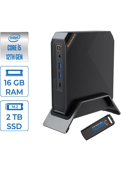 Intel Core I5 12450H 16GB 2tb SSD Windows 11 Pro Mini Bilgisayar MP200I5P02