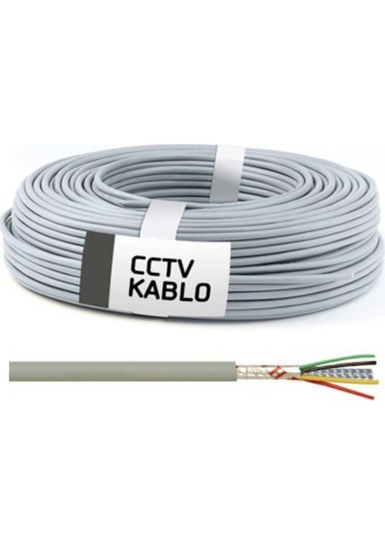 Cctv Kablo 4+1 2x0,50 Mm² 100 mt - Güvenlik Kamerası Için
