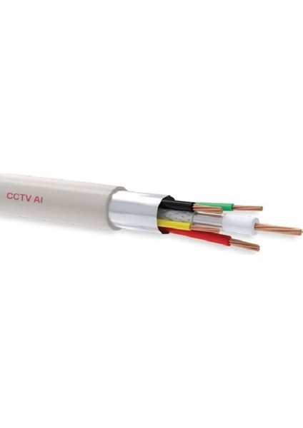 Cctv Kablo 4+1 2x0,50 Mm² 100 mt - Güvenlik Kamerası Için