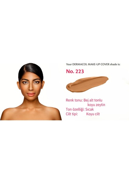 Make Up Fondöten 223 Uzun Süre Kalıcı, Tam Kapatıcı Likit Fondöten Spf 30 Dermacol fondöten, su geçirmez fondöten, yüksek kapatıcılık makyaj, uzun süre kalıcı fondöten,dövme kapatıcı fondöten fiyatları