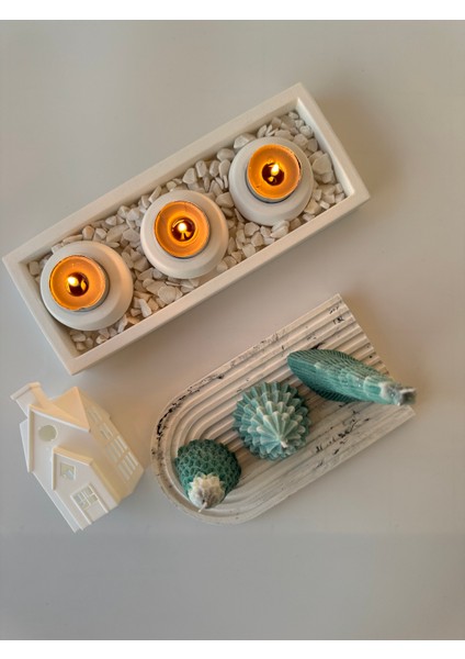 Sea Home 3'lü Yılbaşı Ağacı, Noel Ağacı, Yeni Yıl Ağacı, Karlı Ağaç Set Soya Wax, Doğal Mum fiyatları