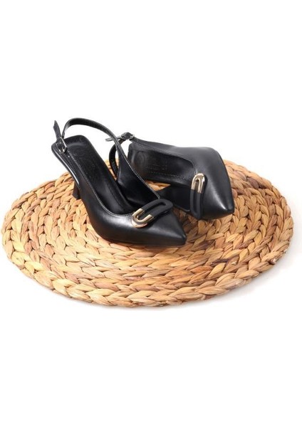 La Pia 02846 6 cm Topuklu Arkası Arkası Açık Kadın Stiletto Ayakkabı