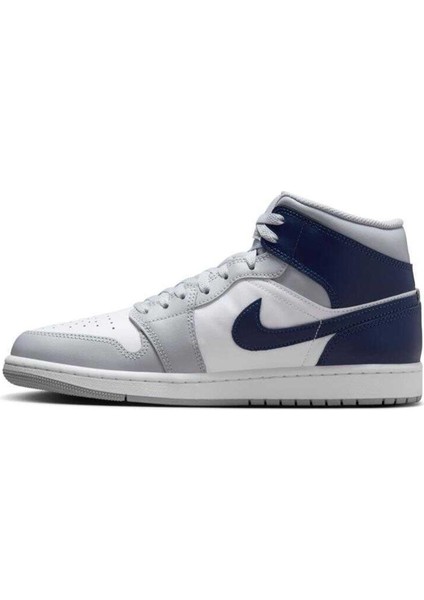 Air Jordan 1 Mid Leather Sneaker Hakiki Deri Bilekli Günlük Spor Ayakkabı Gri fiyatları