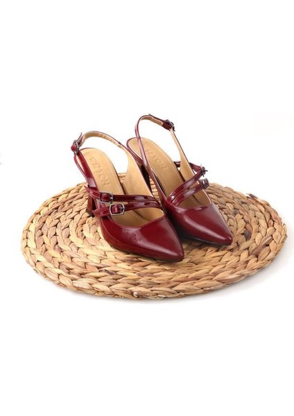 Wzy 02817 8,5 cm Topuklu Kadın Arkası Açık Stiletto Ayakkabı