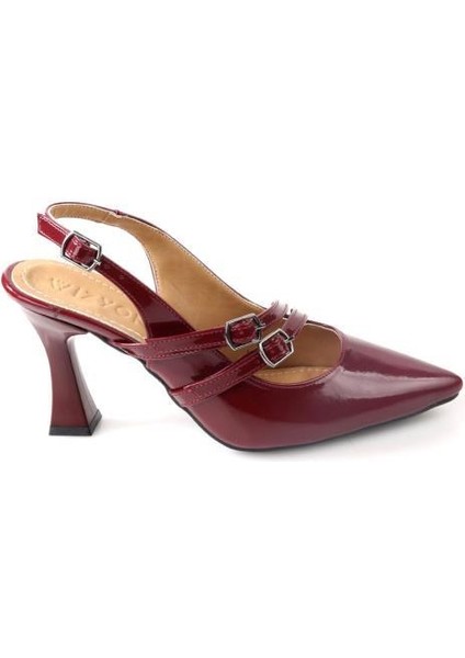 Wzy 02817 8,5 cm Topuklu Kadın Arkası Açık Stiletto Ayakkabı