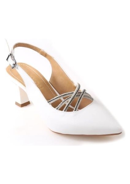 Wzy 02812 6 cm Topuklu Kadın Arkası Açık Stiletto Ayakkabı