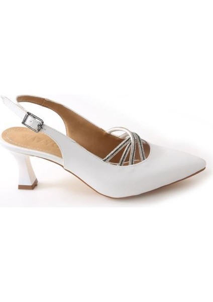 Wzy 02812 6 cm Topuklu Kadın Arkası Açık Stiletto Ayakkabı