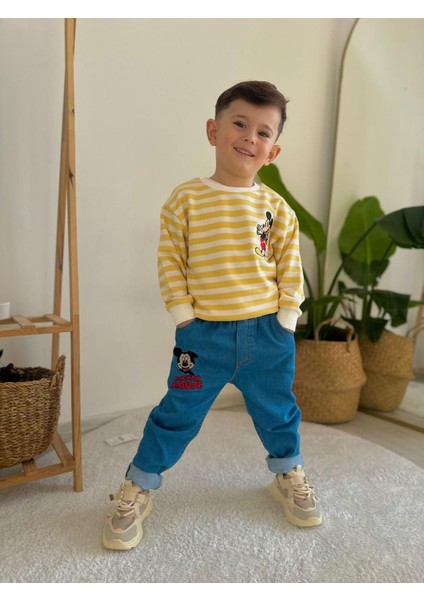 Mickey Alt Üst Kot Takım Sarı