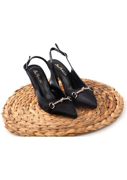 Sprs 02833 8,5 cm Topuklu Kadın Arkası Açık Stiletto Ayakkabı