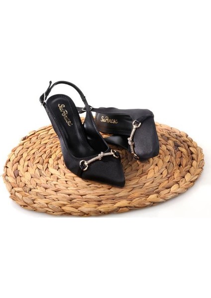 Sprs 02833 8,5 cm Topuklu Kadın Arkası Açık Stiletto Ayakkabı