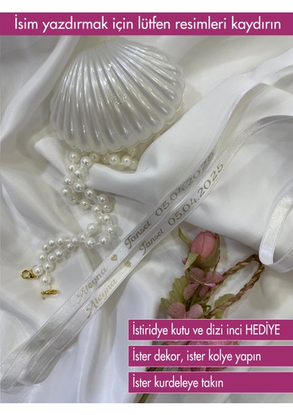 Isim Baskılı ve Sabit Incili Söz Nişan Kurdelesi