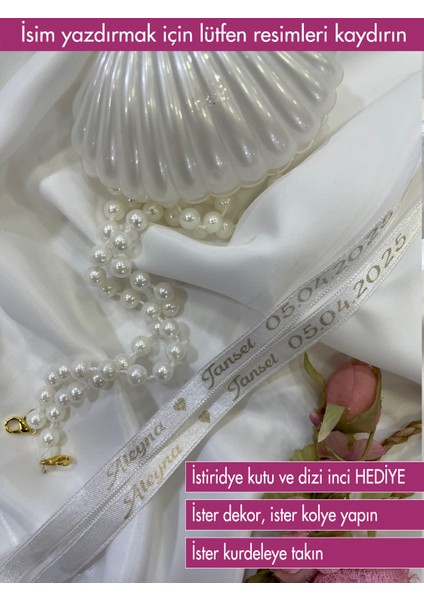 Isim Baskılı ve Sabit Incili Söz Nişan Kurdelesi fiyatları