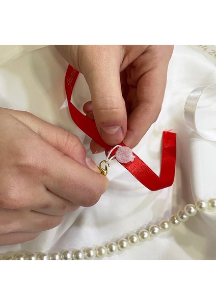 Isim Baskılı ve Sabit Incili Söz Nişan Kurdelesi modelleri