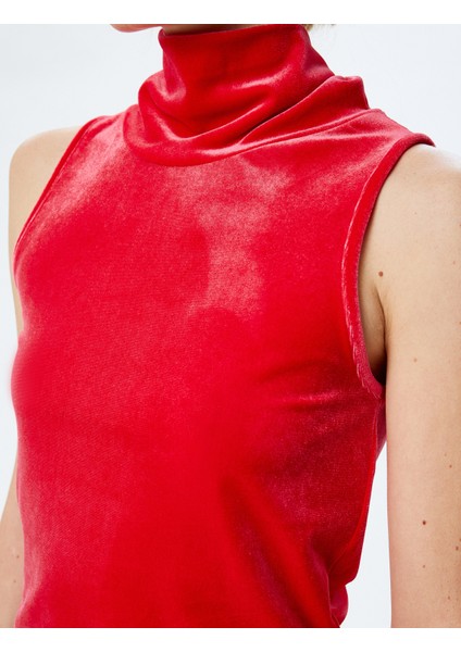 Kadife Crop Top Kolsuz Dik Yaka indirimleri