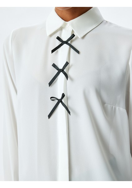 Fiyonk Detaylı Uzun Kollu Klasik Yaka Gömlek indirimleri