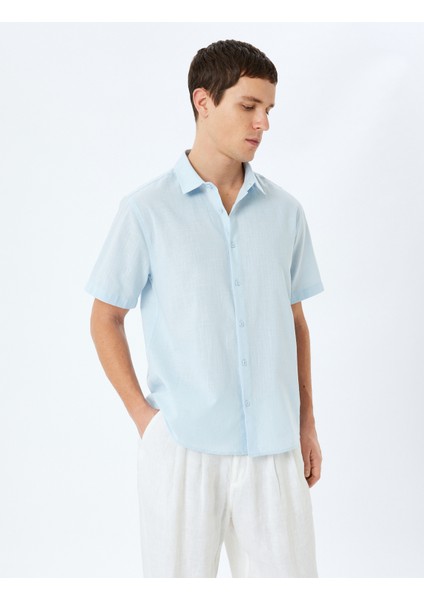Kısa Kollu Pamuklu Regular Fit Klasik Gömlek