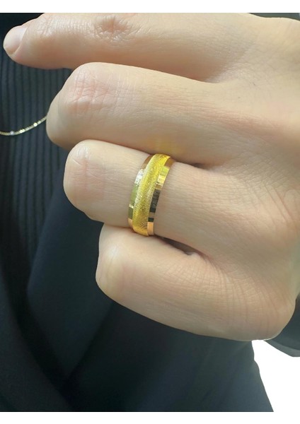 22 Ayar Altın 6 mm Düz Simli Bombeli Alyans Yüzük fiyatları