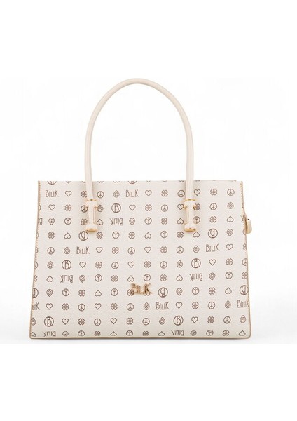 Monogram Bej Kadın El Çantası Riv 138-MN