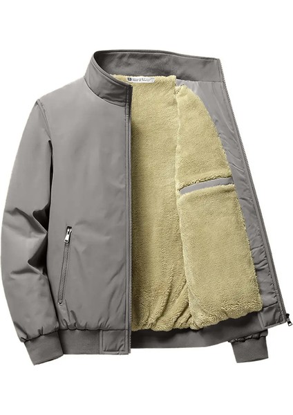 Ghassy Co Erkek Su Itici Içi Peluş Astarlı Ultra Isı Yalıtımlı Dik Yaka Mont