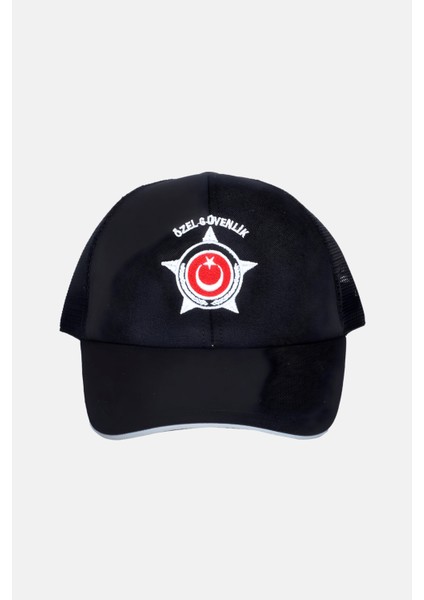 Özel Güvenlik Yeni Tip Siyah Fileli Armalı Şapka