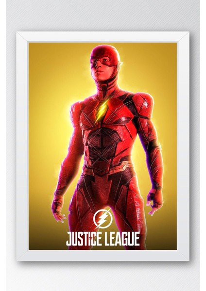 Adalet Birliği The Flash Çerçeveli Tablo - Justice League Poster Tablo